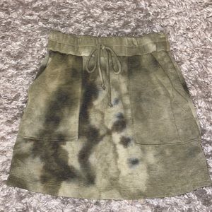 Tie dye drawstring skirt